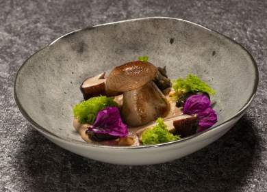 assiette dressées, restaurant gastronomique la table du haut jardin dans les vosges