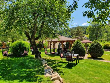 The Haut Jardin area, Vosges spa hotel, private jacuzzis