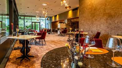 Salle de la table du haut jardin, restaurant gastronomique vosges gerardmer